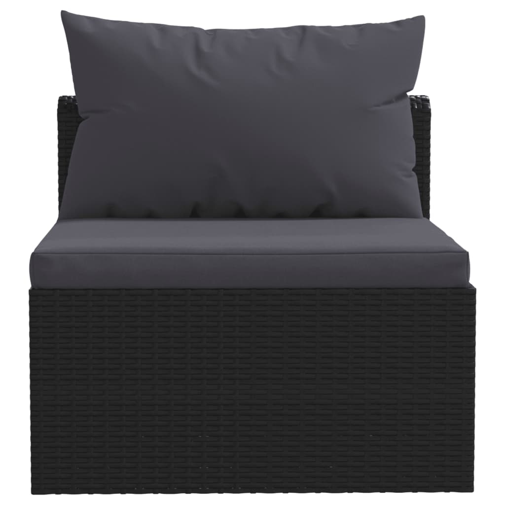 Set Divani da Giardino 5 pz con Cuscini in Polyrattan Nero - homemem39