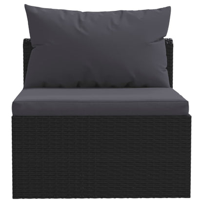 Set Divani da Giardino 5 pz con Cuscini in Polyrattan Nero - homemem39