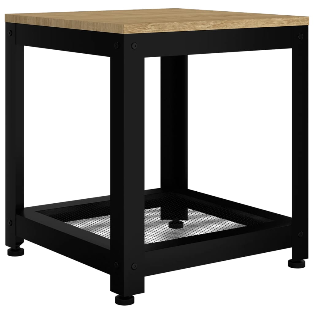 Tavolino Marrone Chiaro e Nero 40x40x45 cm MDF e Ferro - homemem39