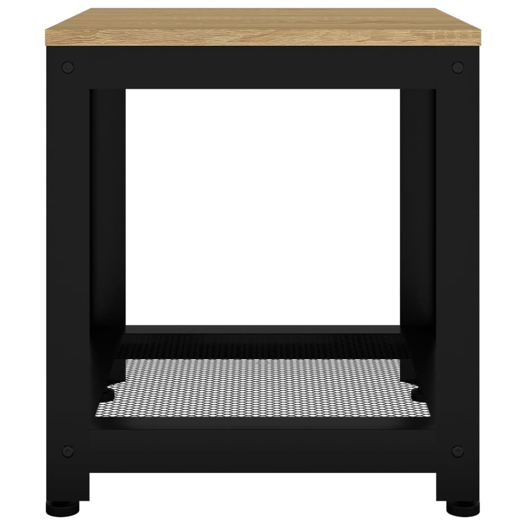 Tavolino Marrone Chiaro e Nero 40x40x45 cm MDF e Ferro - homemem39