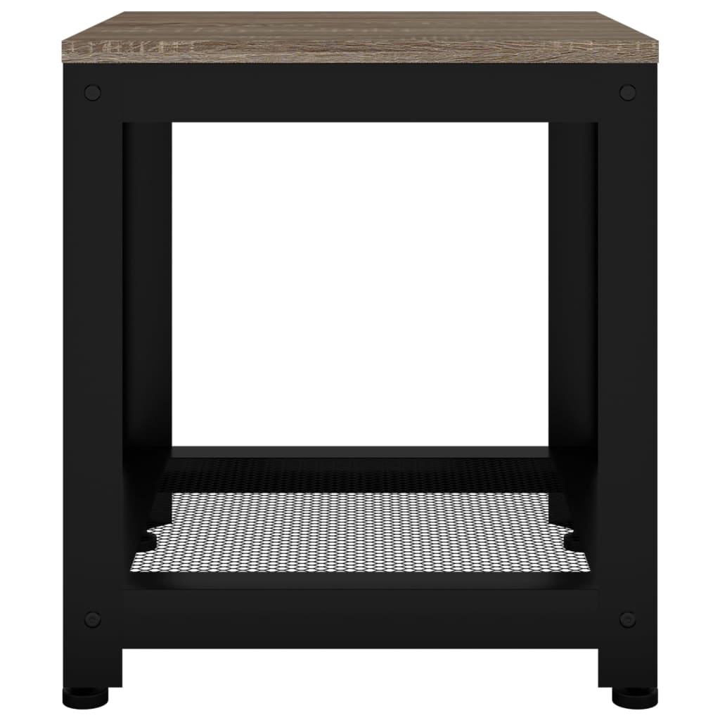 Tavolino Grigio e Nero 40x40x45 cm MDF e Ferro - homemem39