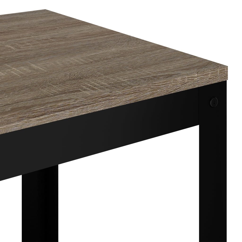 Tavolino Grigio e Nero 40x40x45 cm MDF e Ferro - homemem39