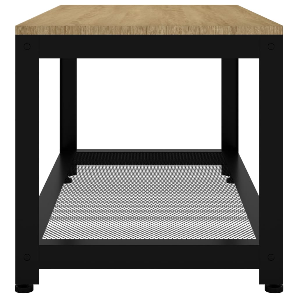 Tavolino Salotto Marrone Chiaro e Nero 90x45x45 cm MDF e Ferro - homemem39