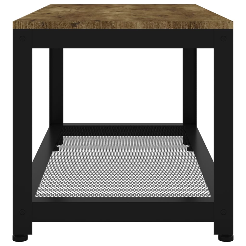 Tavolino Salotto Marrone Scuro e Nero 90x45x45cm in MDF e Ferro - homemem39