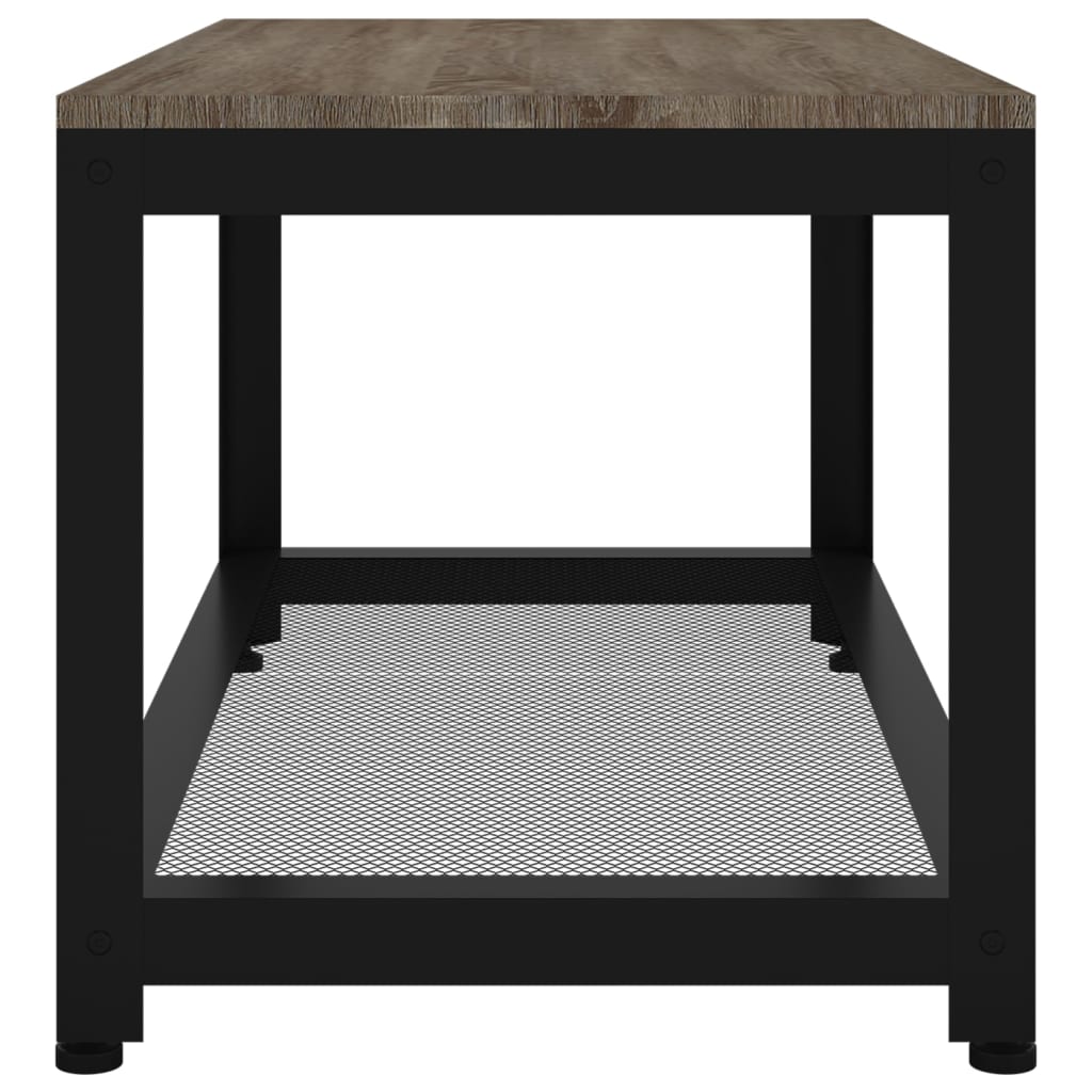 Tavolino da Salotto Grigio e Nero 90x45x45 cm in MDF e Ferro - homemem39