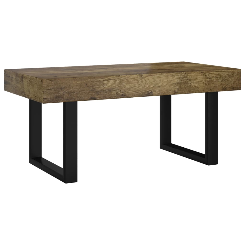 Tavolino Salotto Marrone Scuro e Nero 90x45x40cm in MDF e Ferro - homemem39