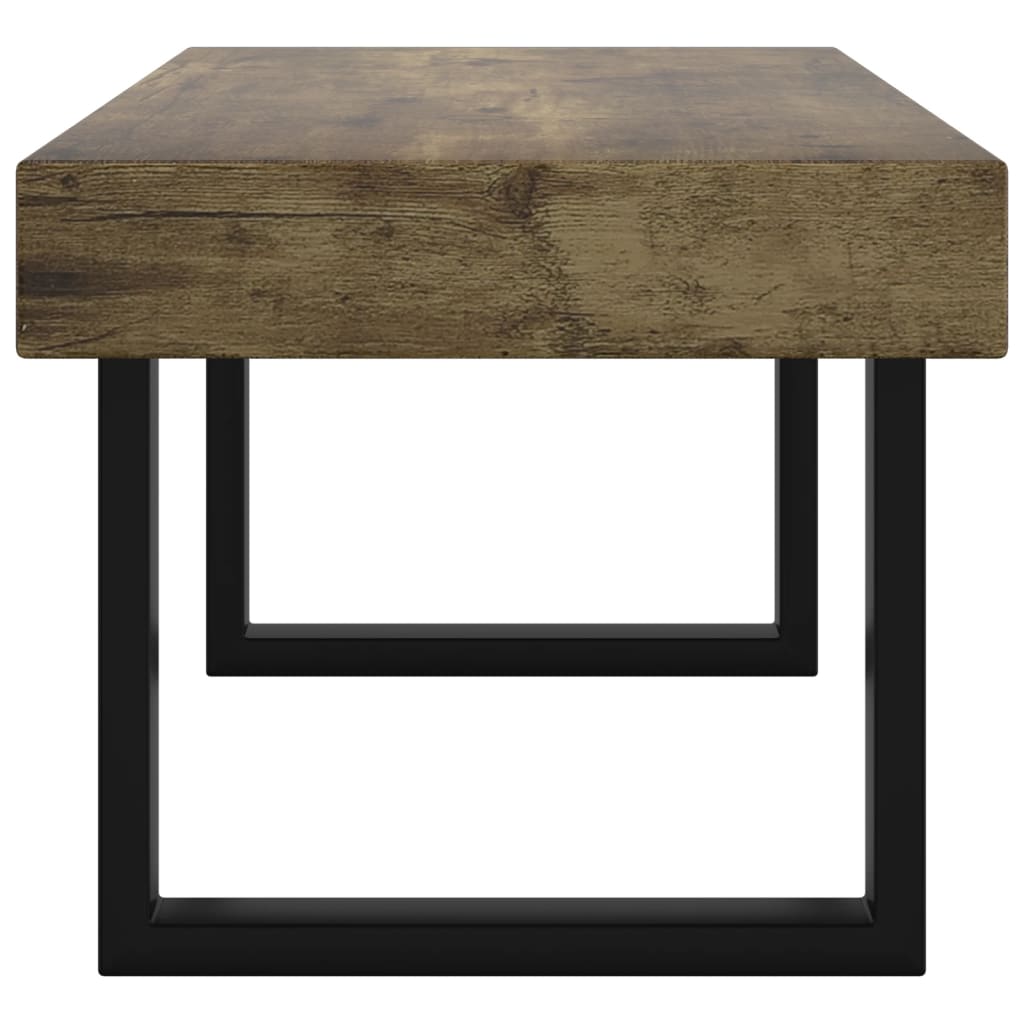 Tavolino Salotto Marrone Scuro e Nero 90x45x40cm in MDF e Ferro - homemem39