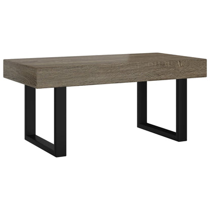 Tavolino da Salotto Grigio e Nero 90x45x40 cm in MDF e Ferro - homemem39