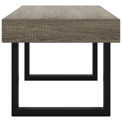 Tavolino da Salotto Grigio e Nero 90x45x40 cm in MDF e Ferro - homemem39