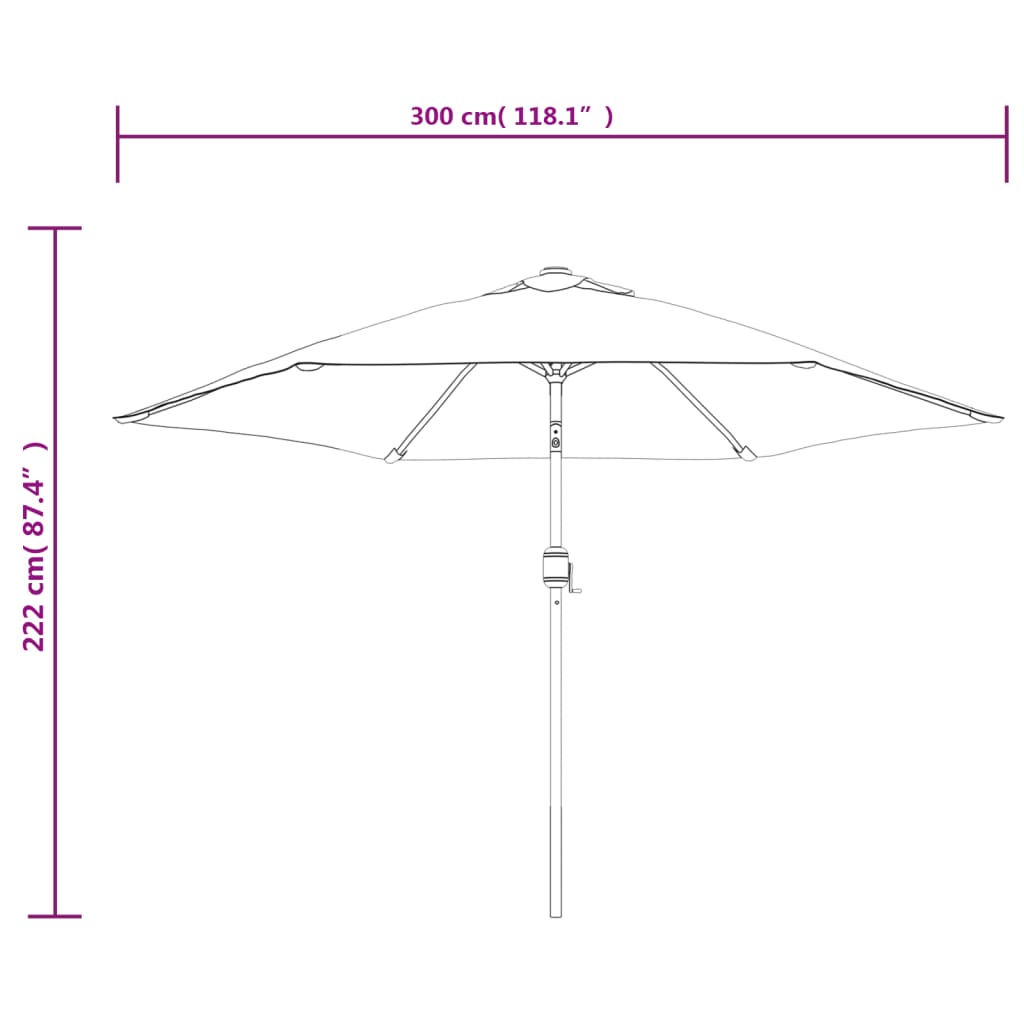 Ombrellone da Esterni con Palo in Metallo 300 cm Azzurro - homemem39