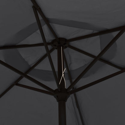 Ombrellone da Esterni con LED e Palo in Acciaio 300 cm Nero - homemem39