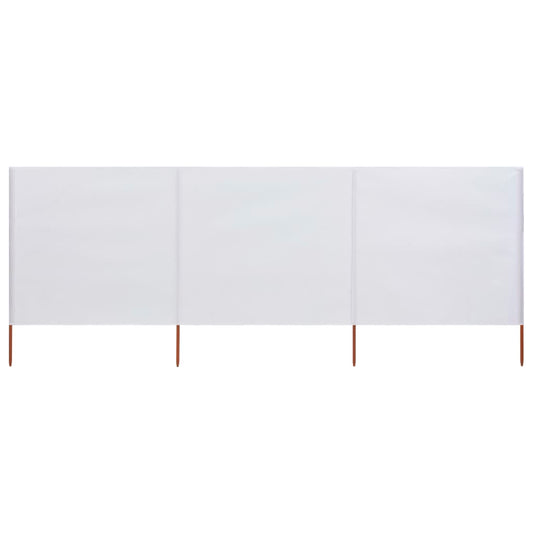 Paravento a 3 Pannelli in Tessuto 400x160 cm Bianco Sabbia - homemem39