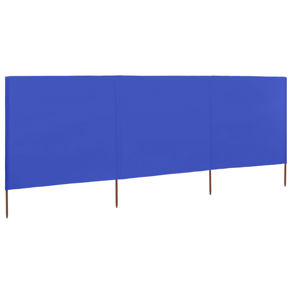 Paravento a 3 Pannelli in Tessuto 400x160 cm Azzurro - homemem39