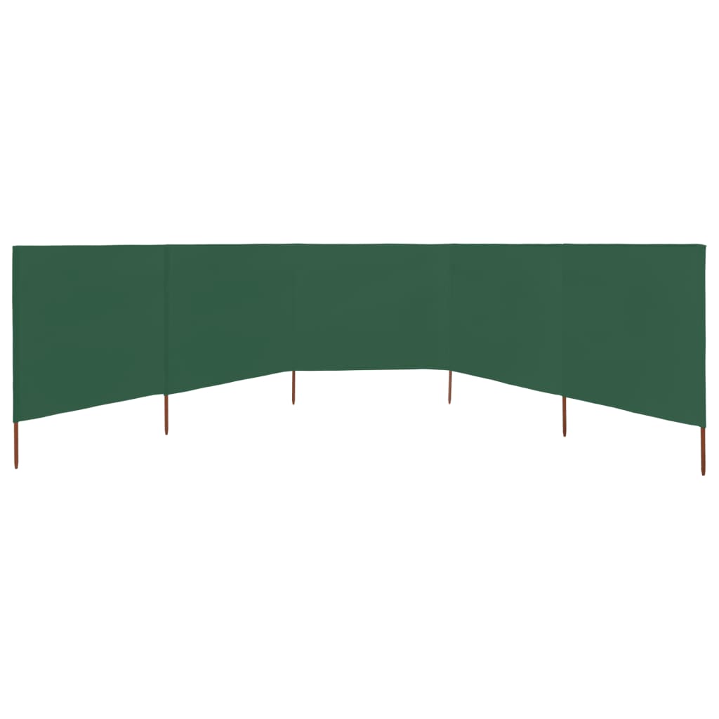 Paravento a 5 Pannelli in Tessuto 600x80 cm Verde - homemem39