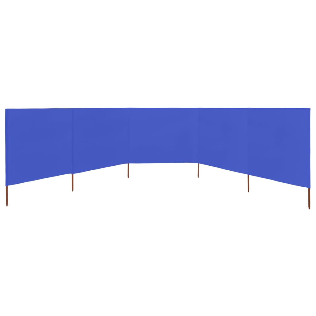 Paravento a 5 Pannelli in Tessuto 600x160 cm Azzurro - homemem39