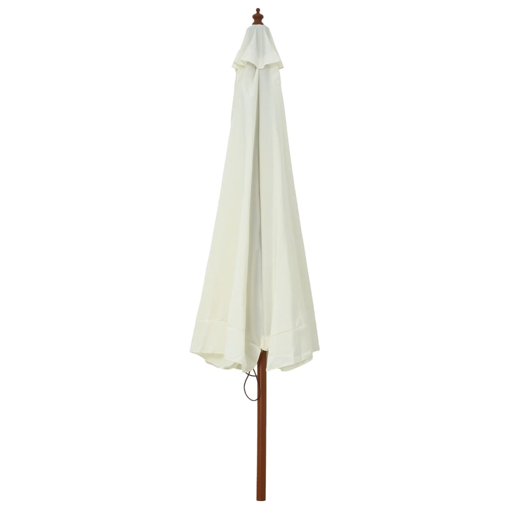 Ombrellone da Esterni con Palo in Legno 330 cm Bianco Sabbia - homemem39