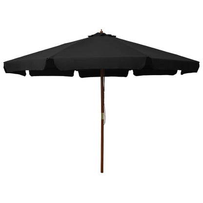 Ombrellone da Esterni con Palo in Legno 330 cm Nero - homemem39