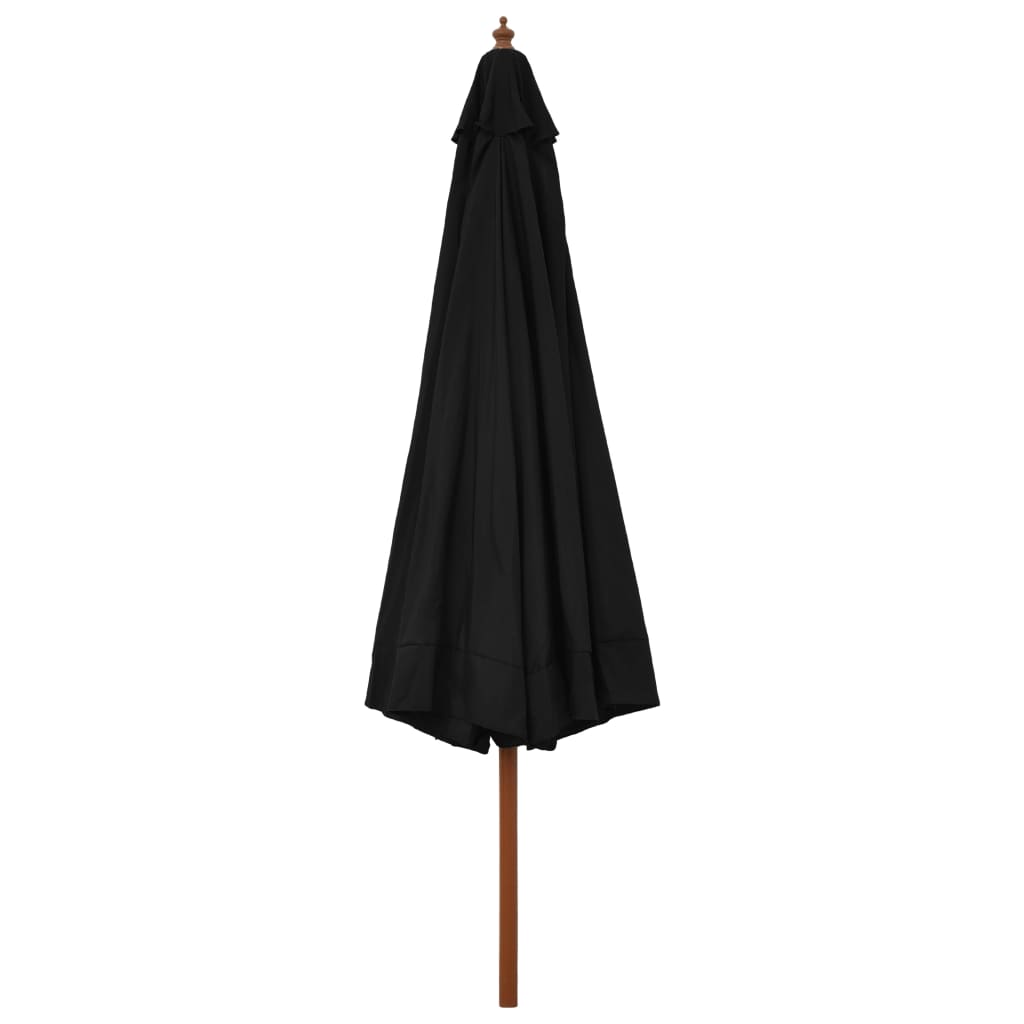 Ombrellone da Esterni con Palo in Legno 330 cm Nero - homemem39