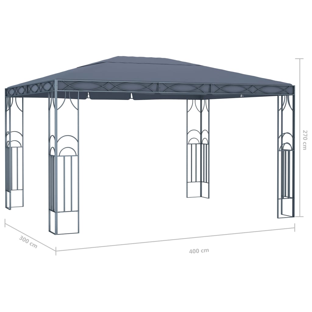 Gazebo 400x300 cm Antracite - homemem39