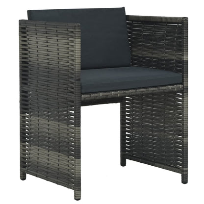 Set da Bistrot 3 pz con Cuscini in Polyrattan Grigio - homemem39