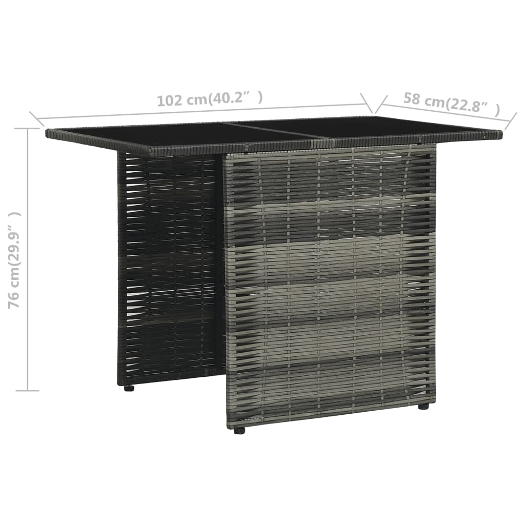 Set da Bistrot 3 pz con Cuscini in Polyrattan Grigio - homemem39