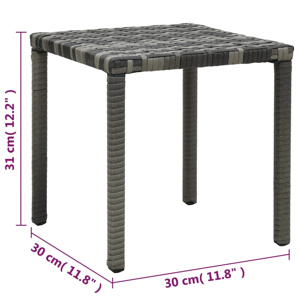 Lettini Prendisole con Tavolino in Polyrattan Antracite - homemem39