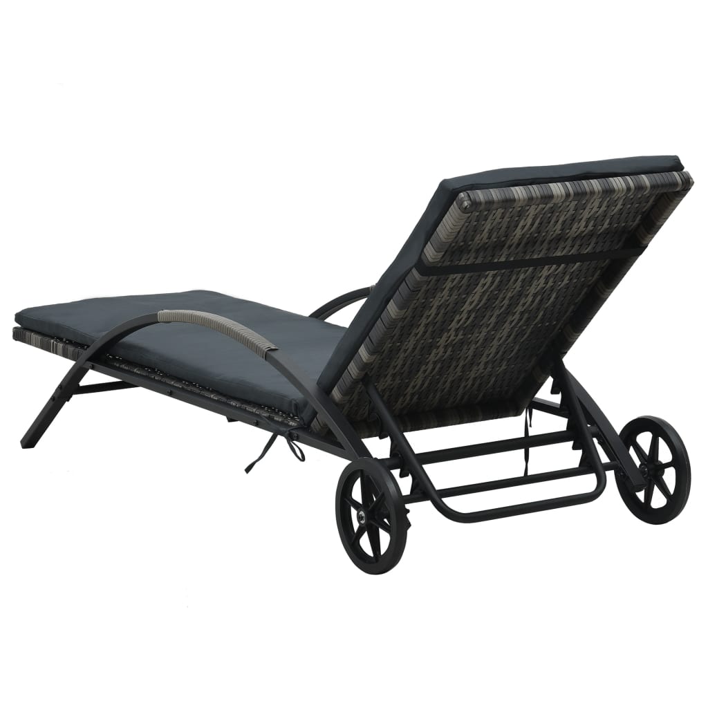 Lettini Prendisole con Tavolino in Polyrattan Antracite - homemem39