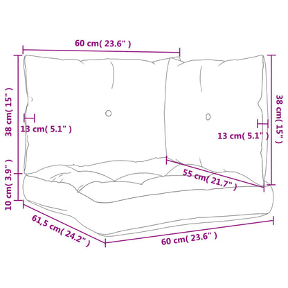 Cuscini per Pallet 3 pz Beige in Tessuto - homemem39