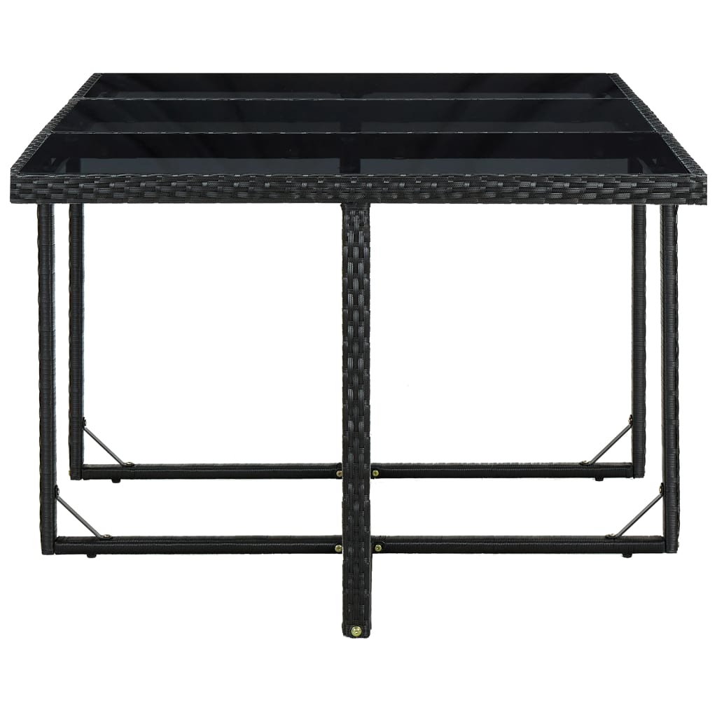 Set da Pranzo da Giardino 11 pz con Cuscini in Polyrattan Nero - homemem39