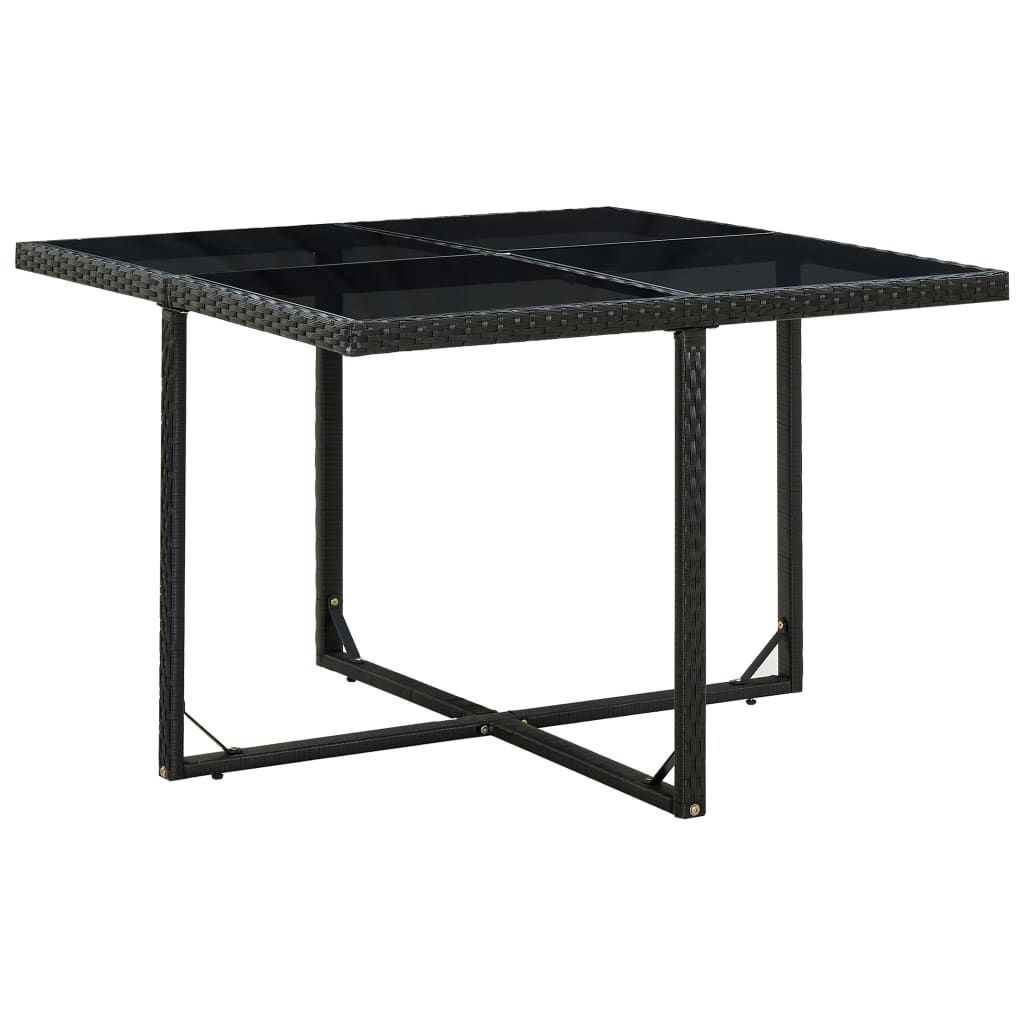 Set da Pranzo da Giardino 5 pz con Cuscini in Polyrattan Nero - homemem39