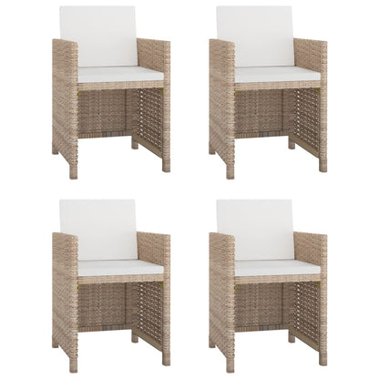 Set da Pranzo da Giardino 5 pz con Cuscini in Polyrattan Beige - homemem39