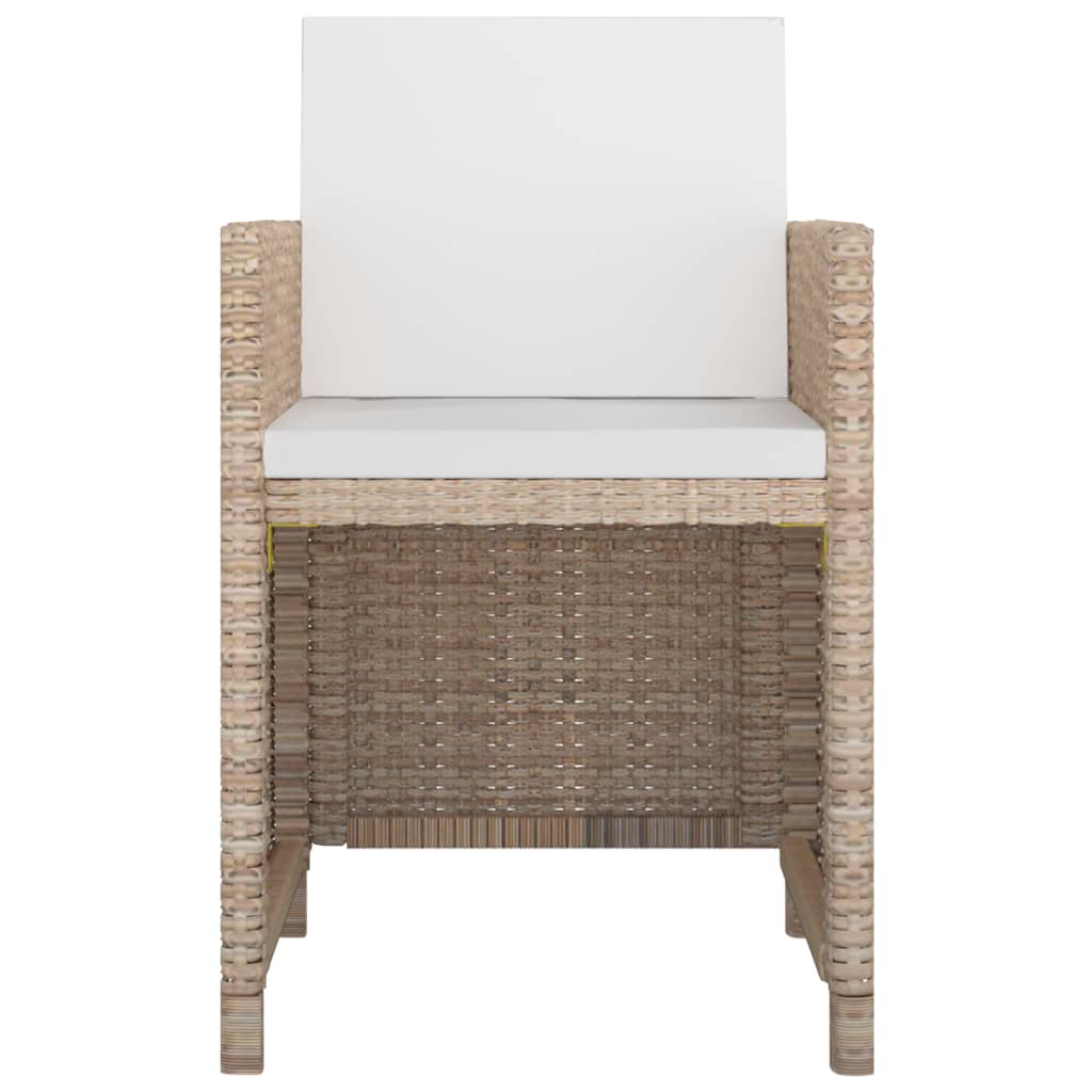 Set da Pranzo da Giardino 5 pz con Cuscini in Polyrattan Beige - homemem39