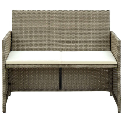 Divano da Giardino a 2 Posti con Cuscini Beige in Polyrattan - homemem39