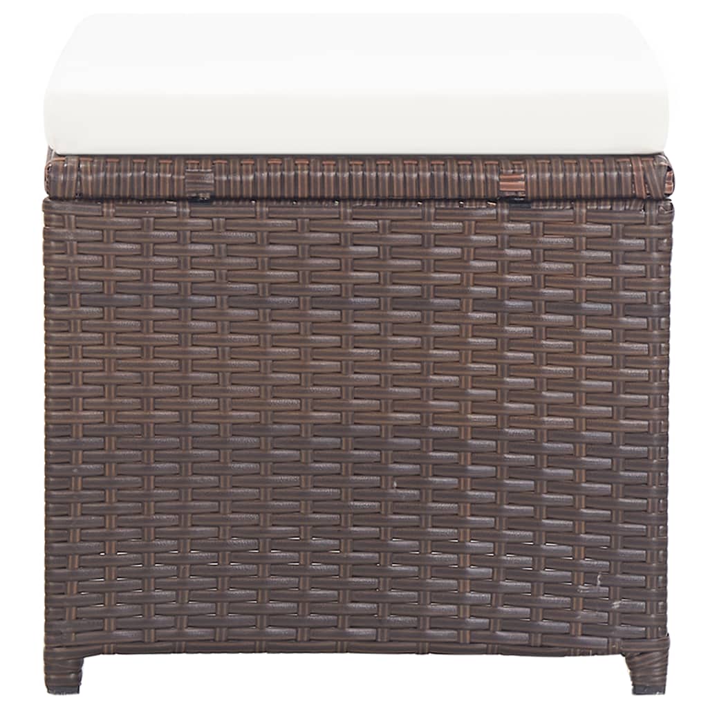 Sgabelli da Giardino 2 pz con Cuscini in Polyrattan Marrone - homemem39