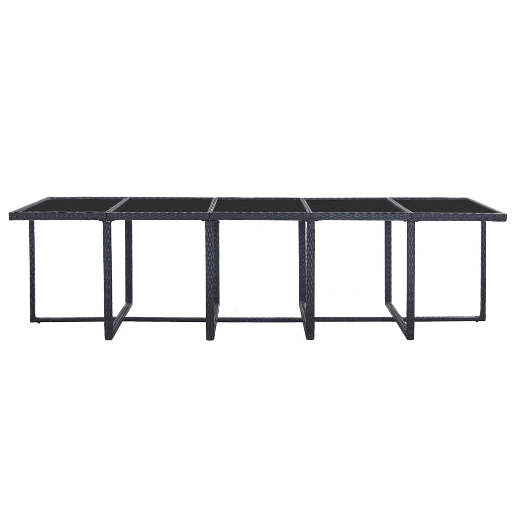 Set da Pranzo da Giardino 15 pz con Cuscini in Polyrattan Nero - homemem39