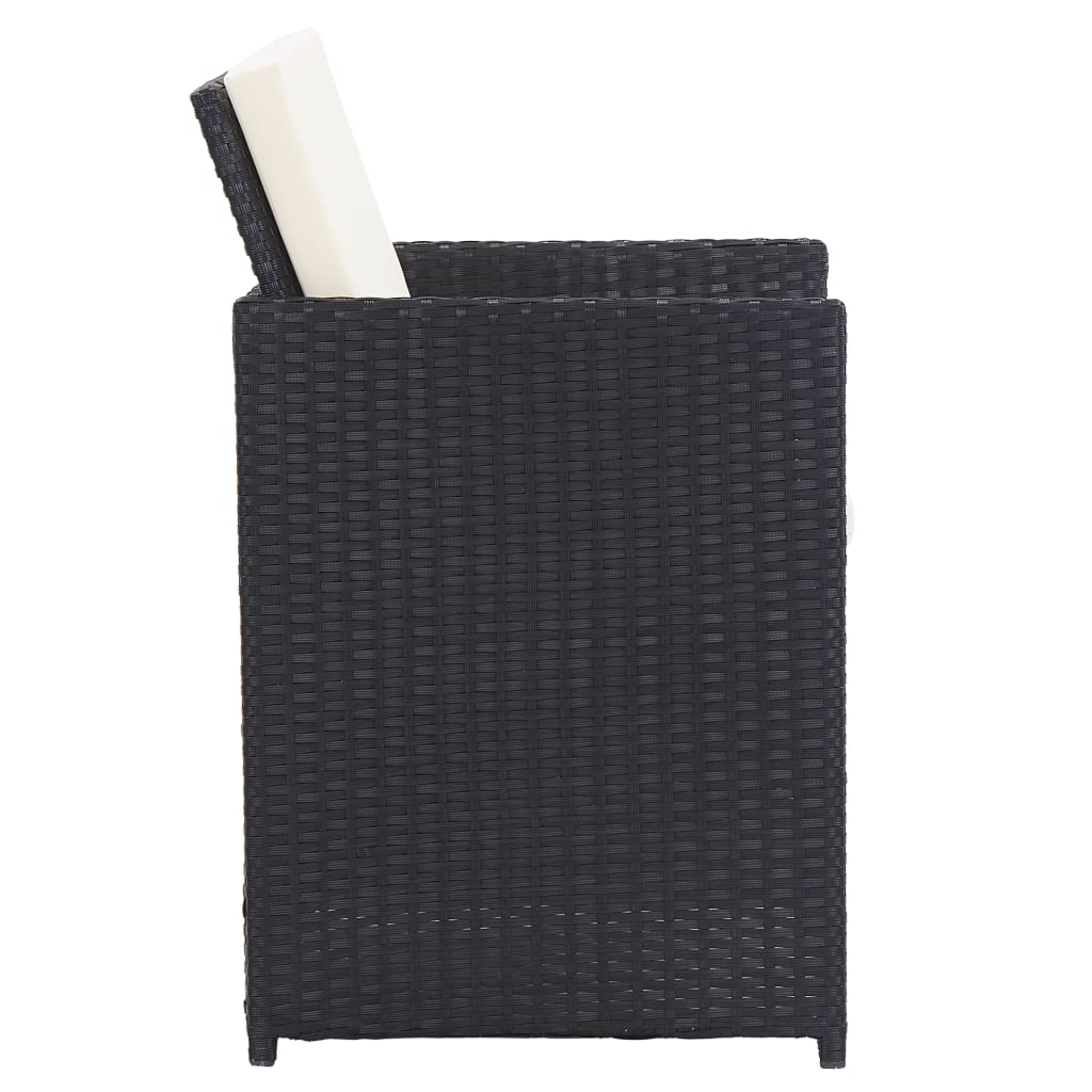 Set da Pranzo da Giardino 15 pz con Cuscini in Polyrattan Nero - homemem39