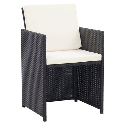 Set da Pranzo da Giardino 15 pz con Cuscini in Polyrattan Nero - homemem39