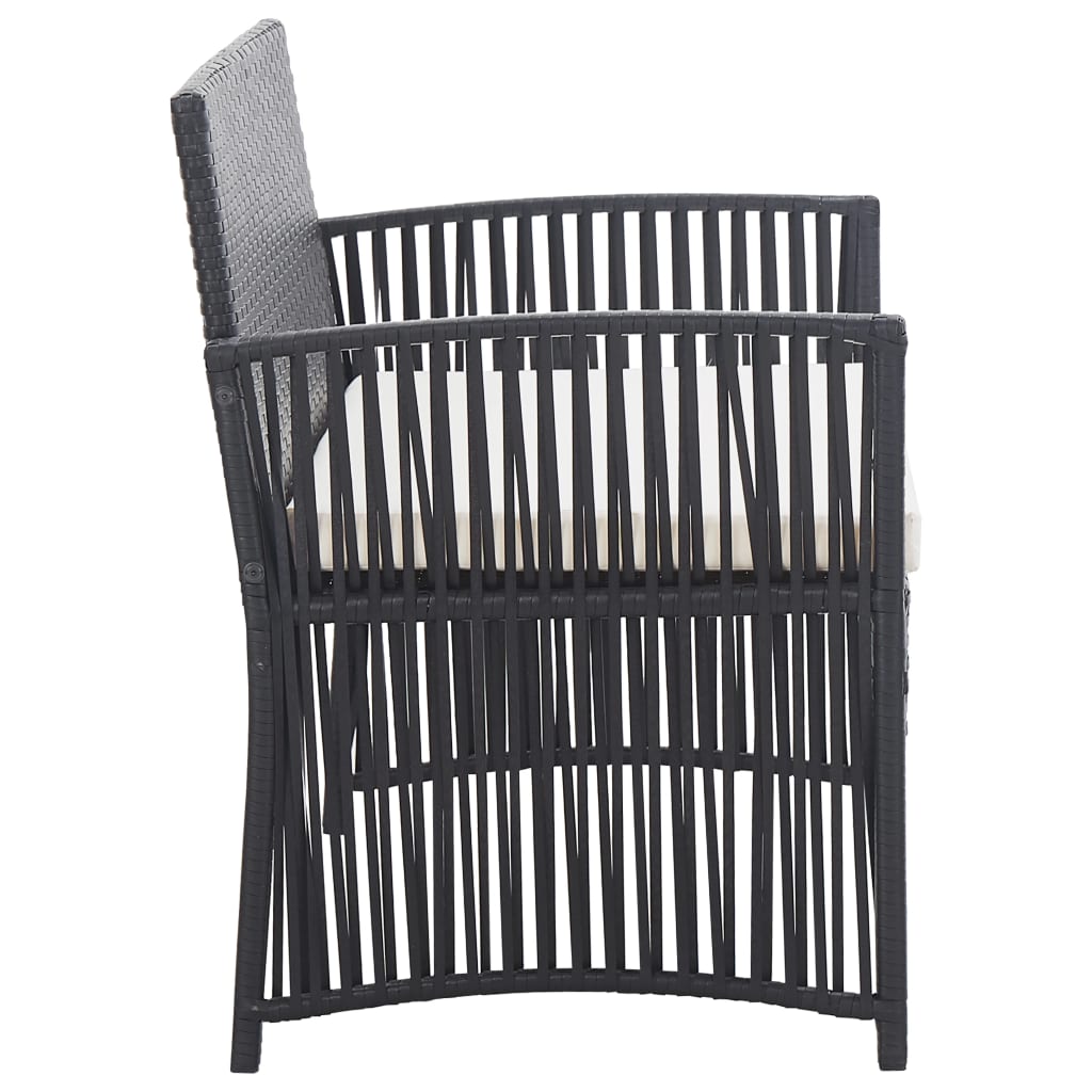 Set Divani da Giardino 4 pz con Cuscini in Polyrattan Nero - homemem39