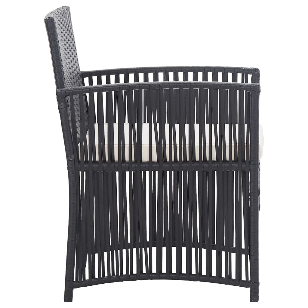 Set Divani da Giardino 4 pz con Cuscini in Polyrattan Nero - homemem39