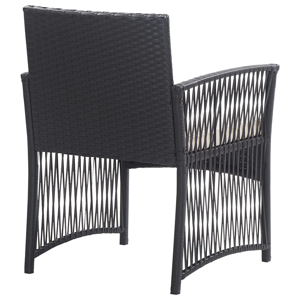 Set Divani da Giardino 4 pz con Cuscini in Polyrattan Nero - homemem39