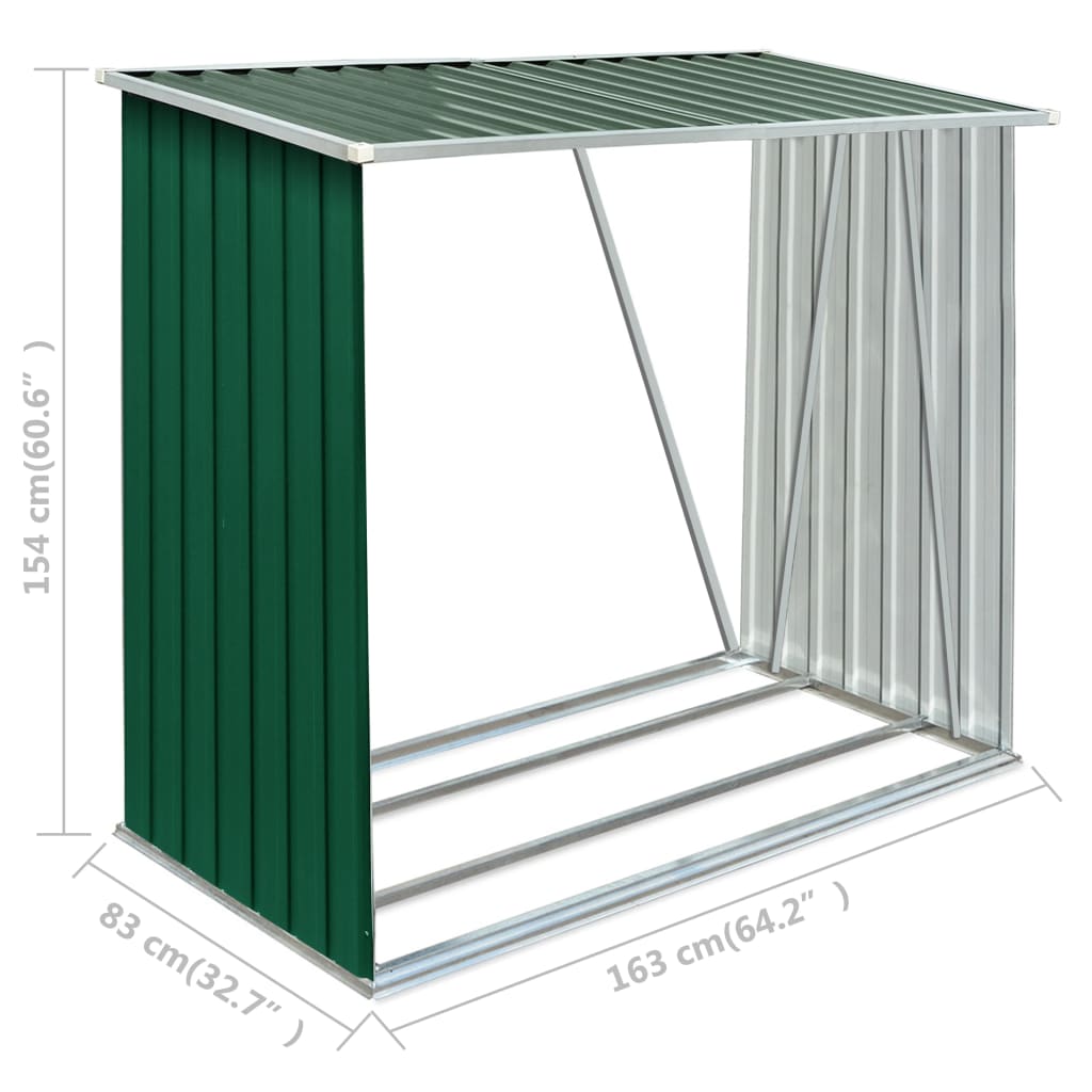 Capannone da Giardino in Acciaio Zincato 163x83x154 cm Verde - homemem39