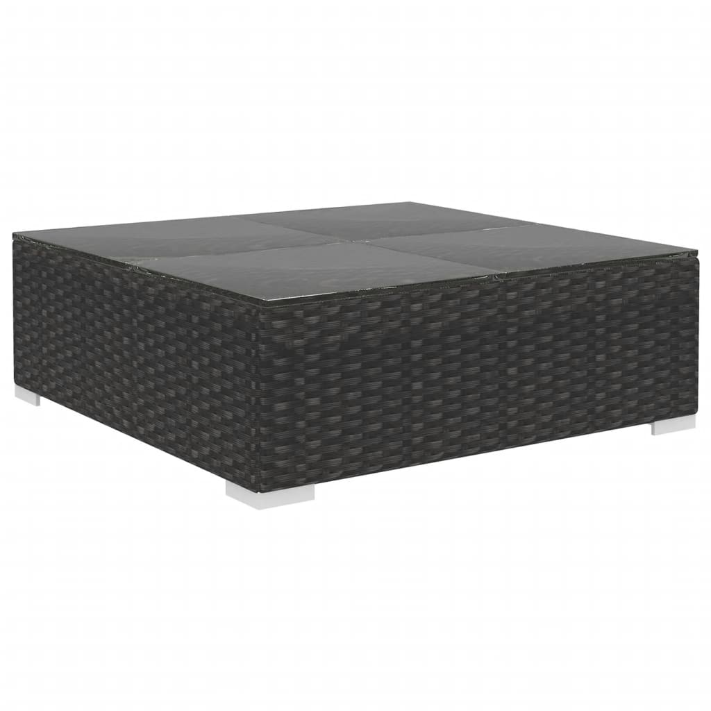 Set Divani da Giardino 7 pz con Cuscini in Polyrattan Nero - homemem39