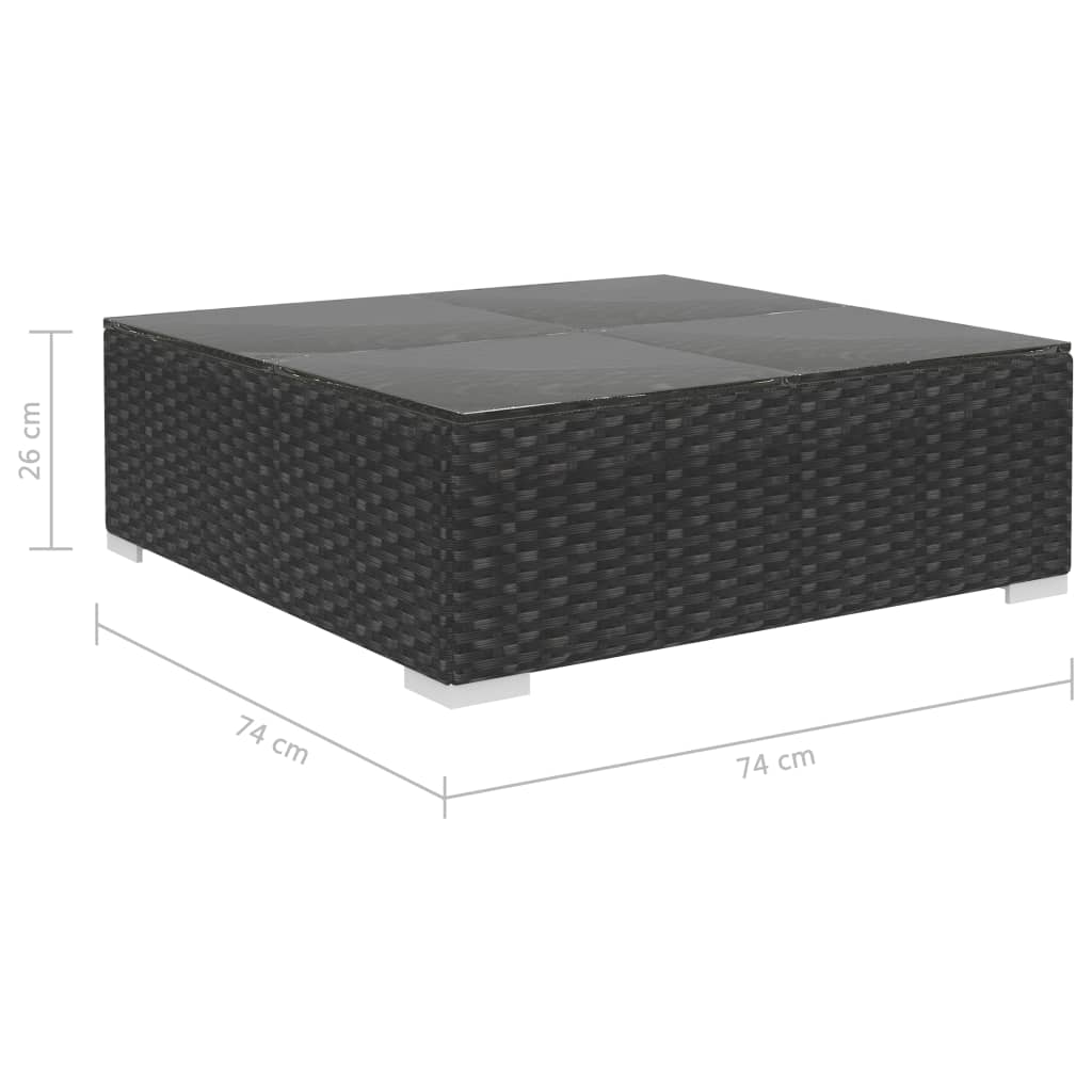 Set Divani da Giardino 7 pz con Cuscini in Polyrattan Nero - homemem39