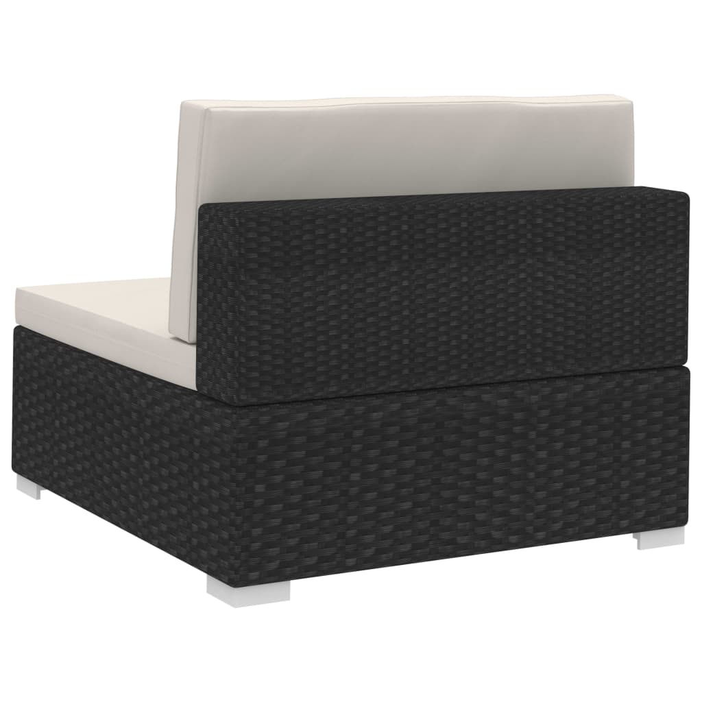 Poltrone Modulari ad Angolo con Cuscini 2 pz Polyrattan Nero - homemem39