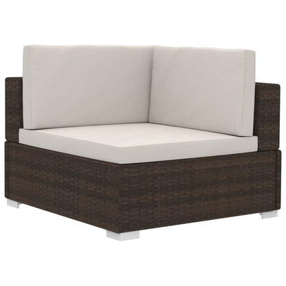 Set Divani da Giardino 3 pz con Cuscini in Polyrattan Marrone - homemem39