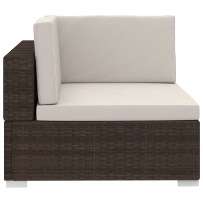 Set Divani da Giardino 3 pz con Cuscini in Polyrattan Marrone - homemem39