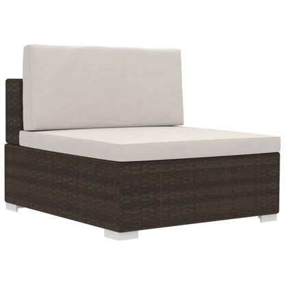 Set Divani da Giardino 3 pz con Cuscini in Polyrattan Marrone - homemem39