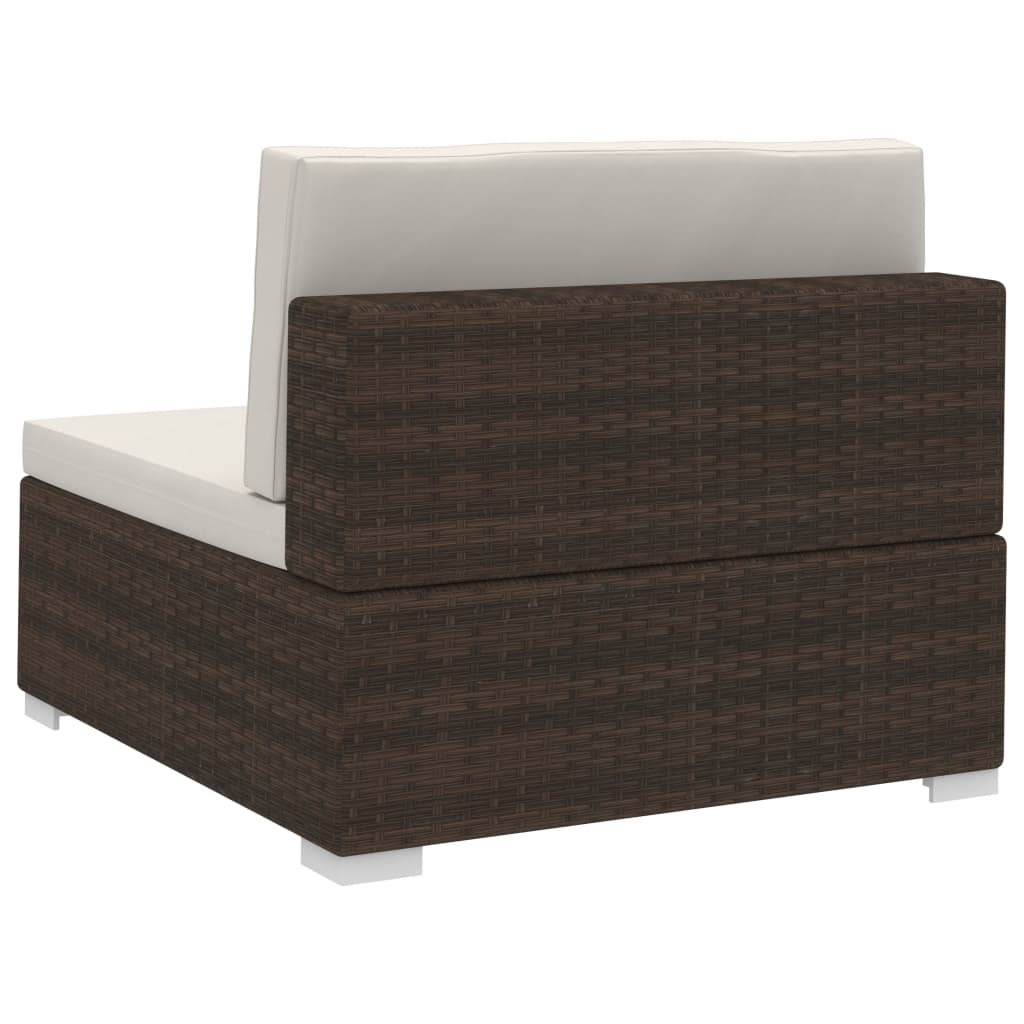 Set Divani da Giardino 3 pz con Cuscini in Polyrattan Marrone - homemem39