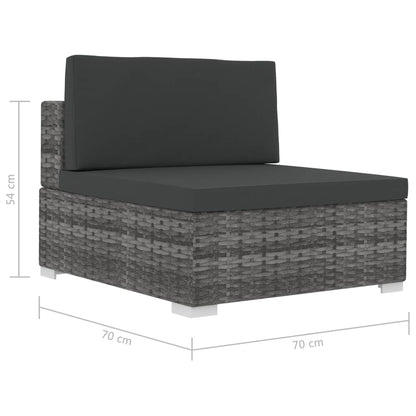 Set Divani da Giardino 3 pz con Cuscini in Polyrattan Grigio - homemem39