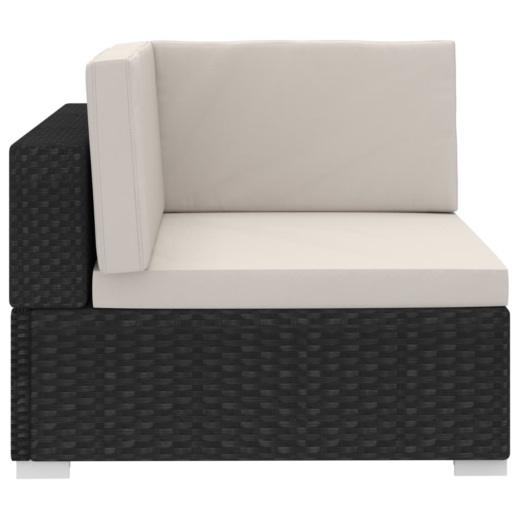 Set Divani da Giardino 4 pz con Cuscini in Polyrattan Nero - homemem39